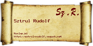 Sztrul Rudolf névjegykártya